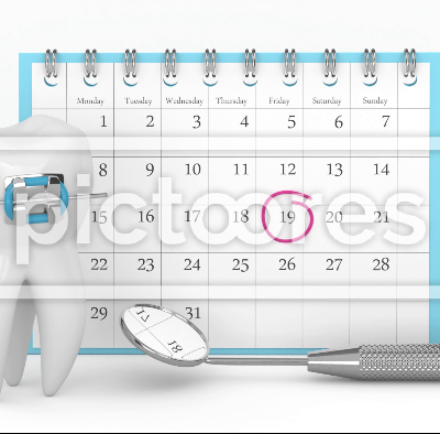 Calendar with the date of the visit to the orthodontist