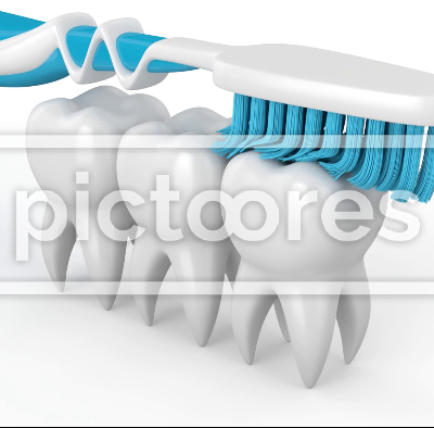 Toothbrush brushing and cleaning teeth